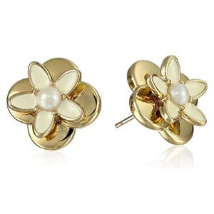 Kate Spade New York White Gold Flower Window Seat Earrings